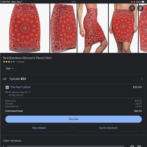 Red Bandana Women’s Pencil Skirt